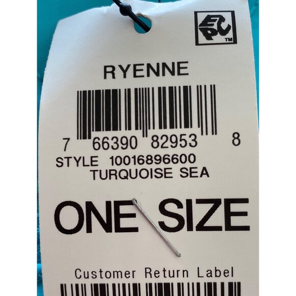 I.n.c. International Concepts Ryenne Quilted Nylon Tote Turquoise Sea NWD Large - Picture 8 of 8